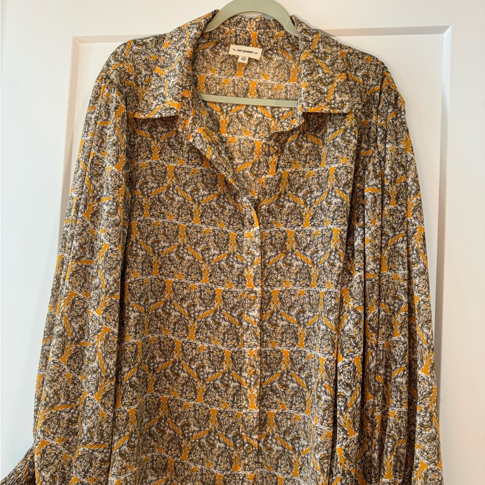 Beautiful, Elegant and Sheer Blouse with Balloon Sleeves.